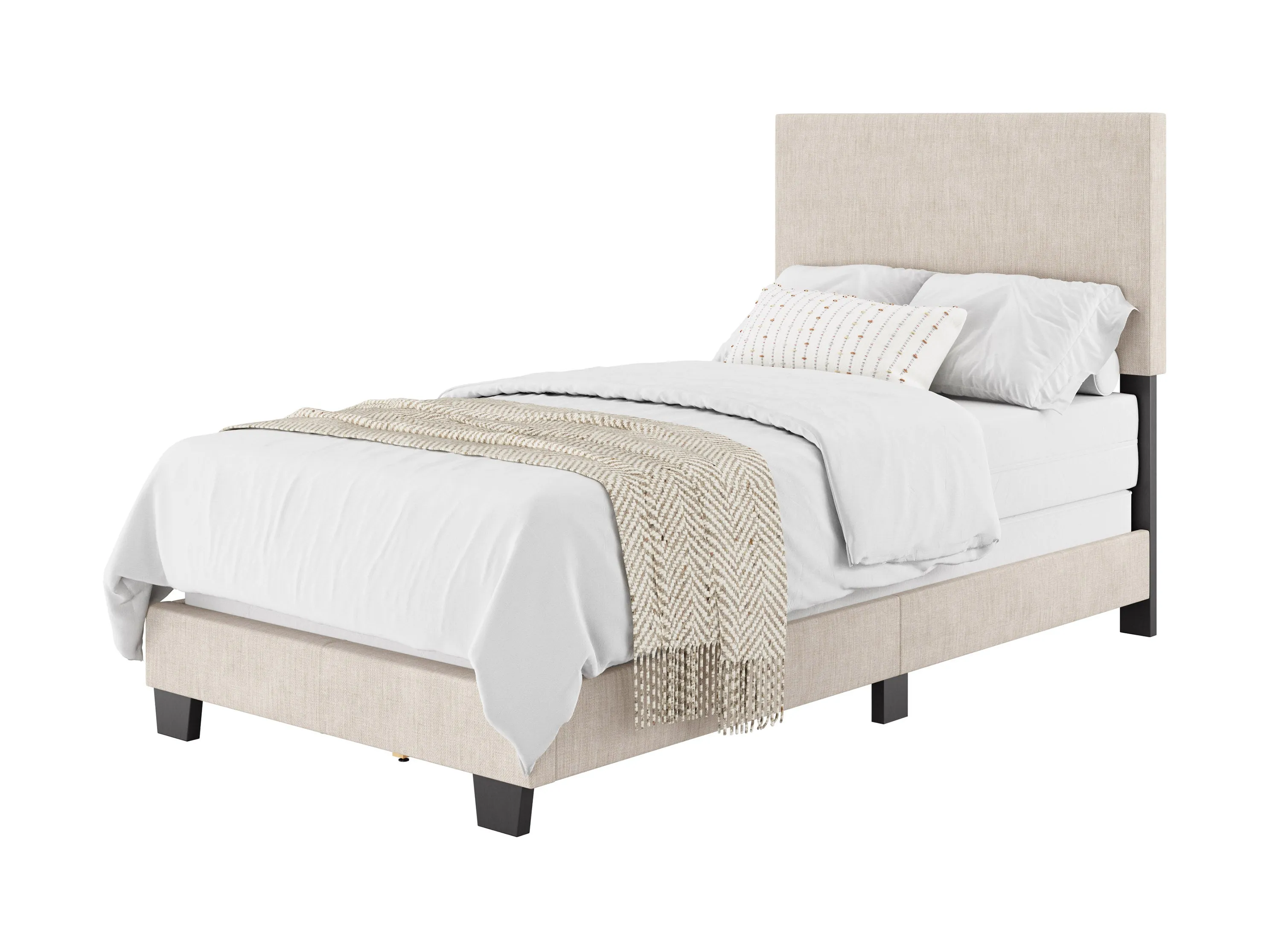 Beige Modern Twin/Single Bed