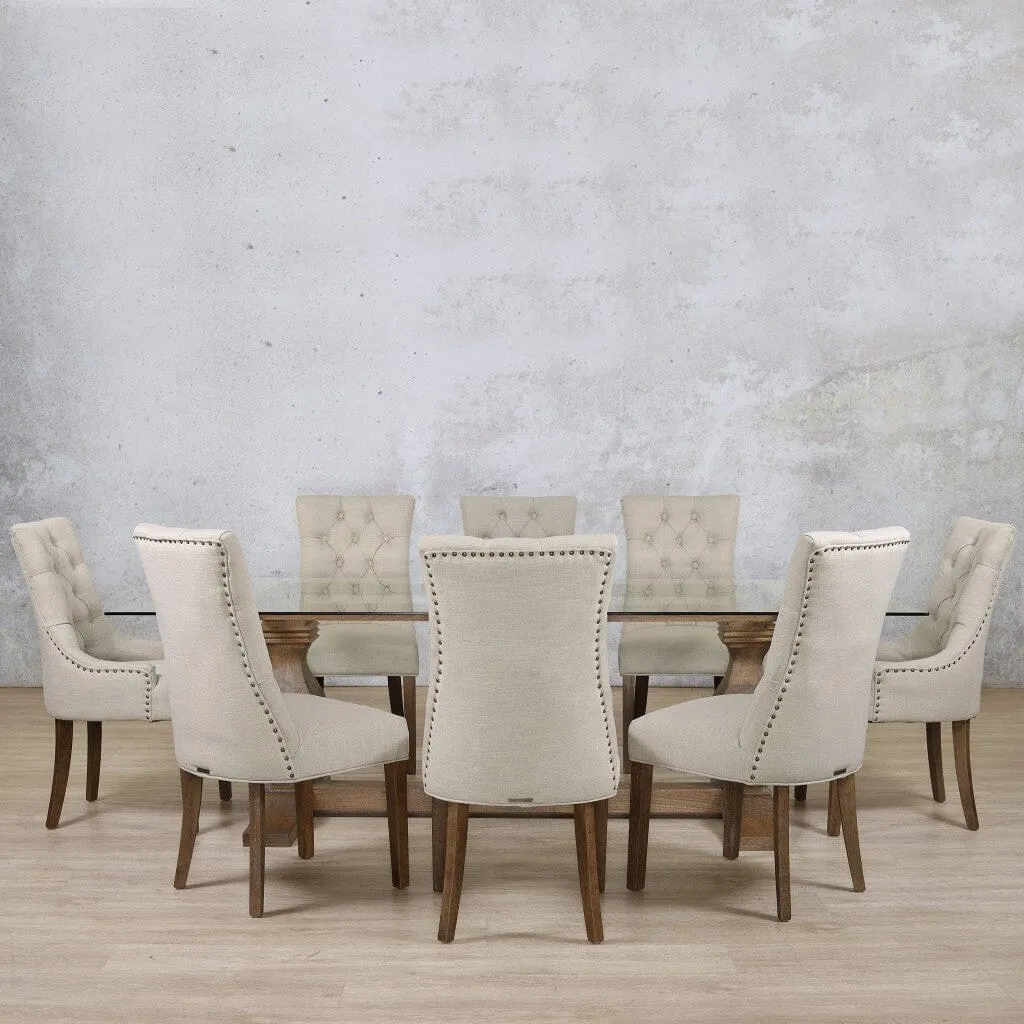 Belmont Glass Top & Duchess 8 Seater Dining Set