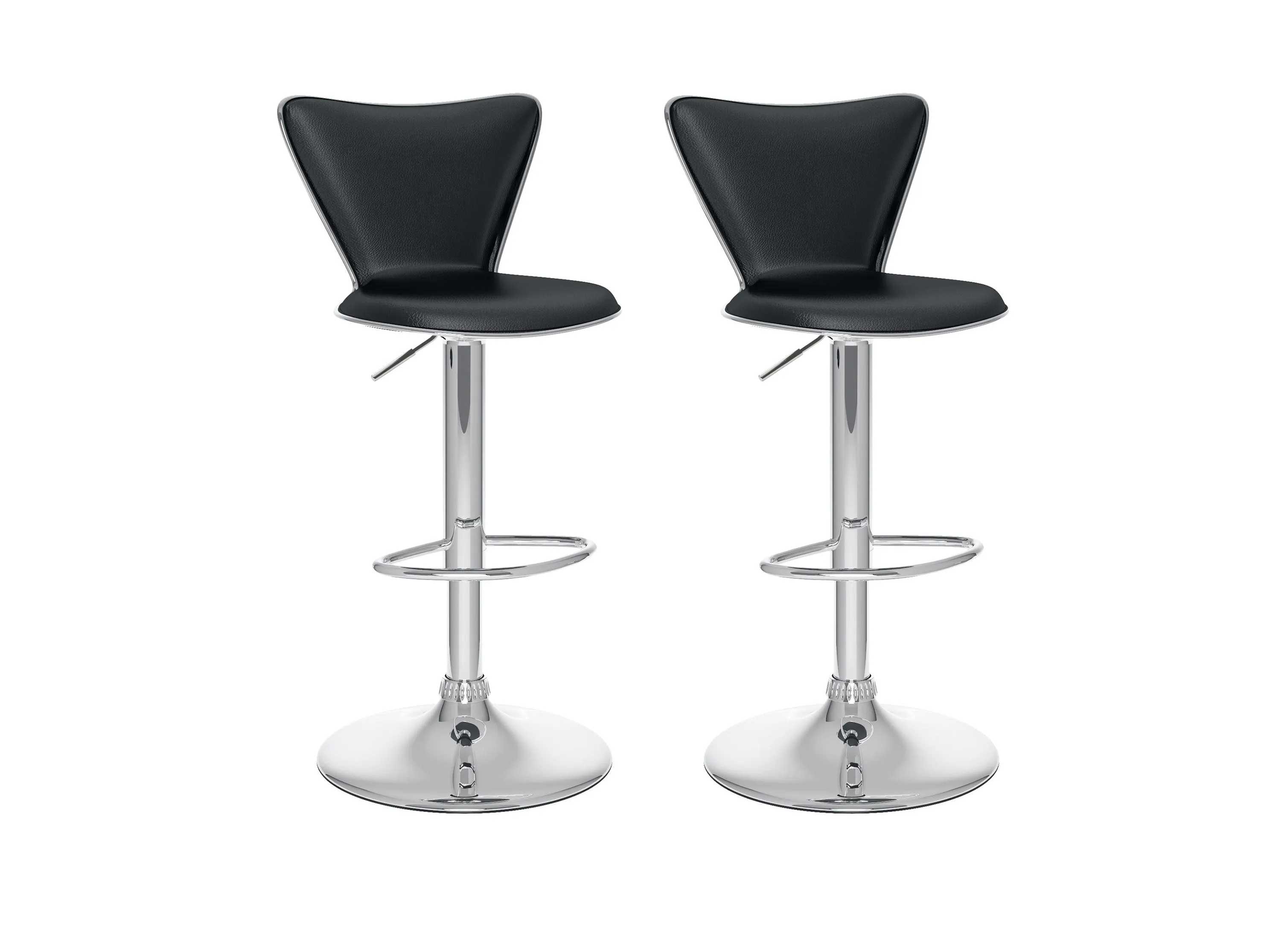 Black Swivel Bar Stools, Set of 2