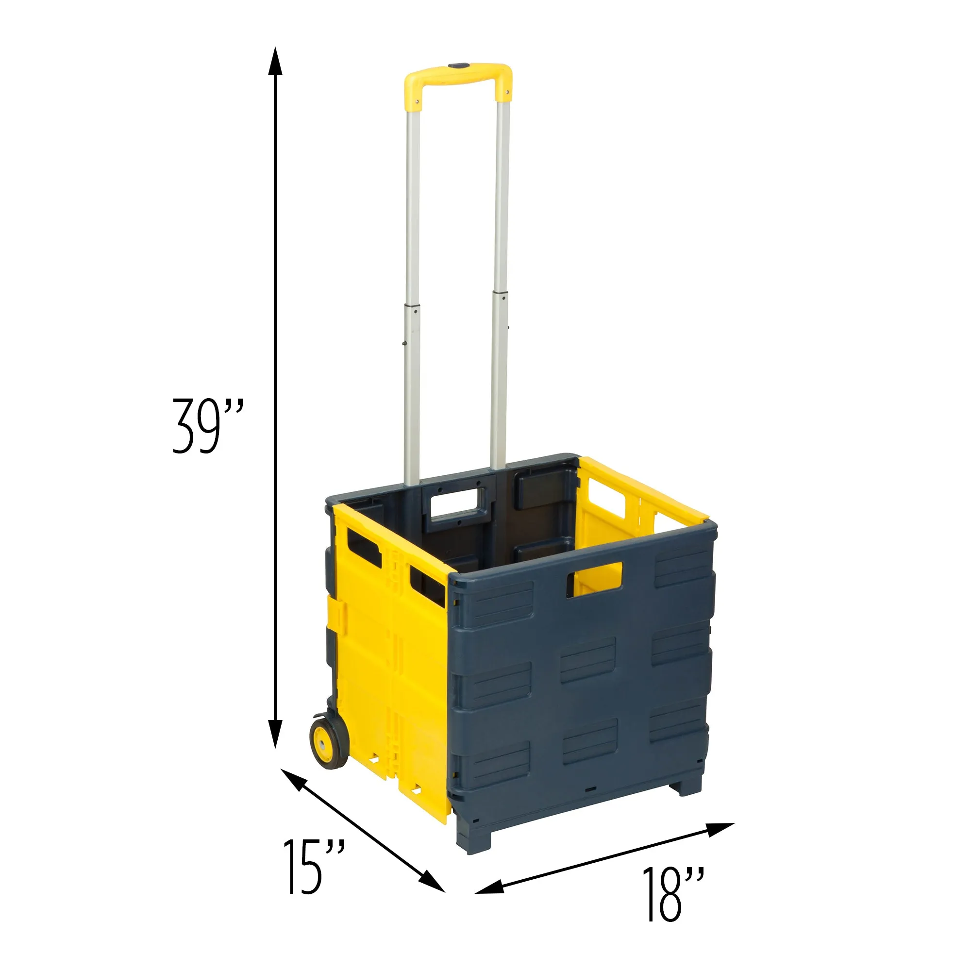 Blue/Yellow Folding Utility Cart with Handle