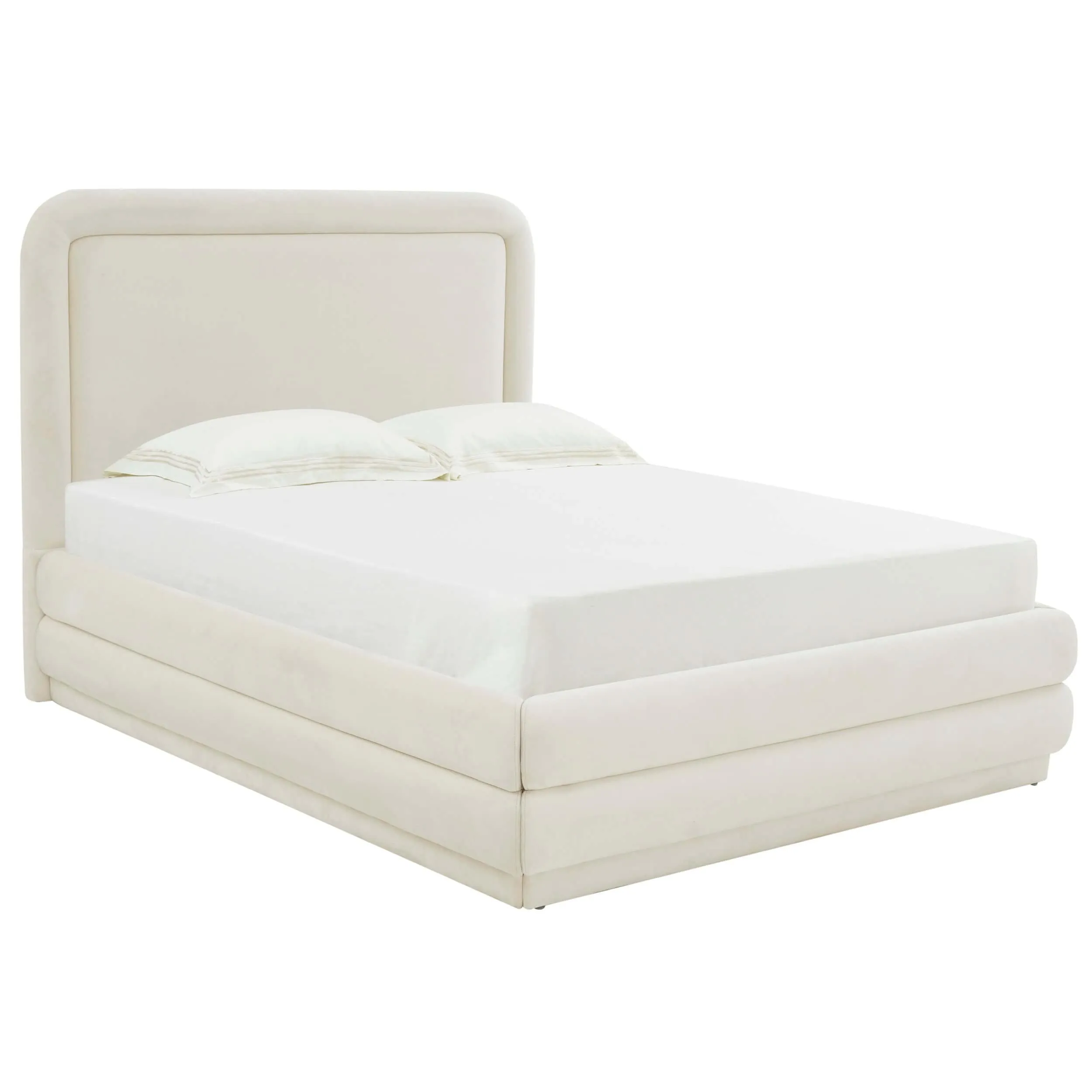 Briella Velvet Bed, Cream