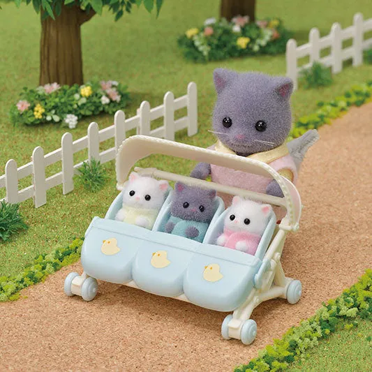 Calico Critters triplets stroller