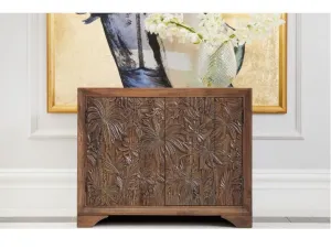 Capri Hand Carved Cabinet - Walnut Grey