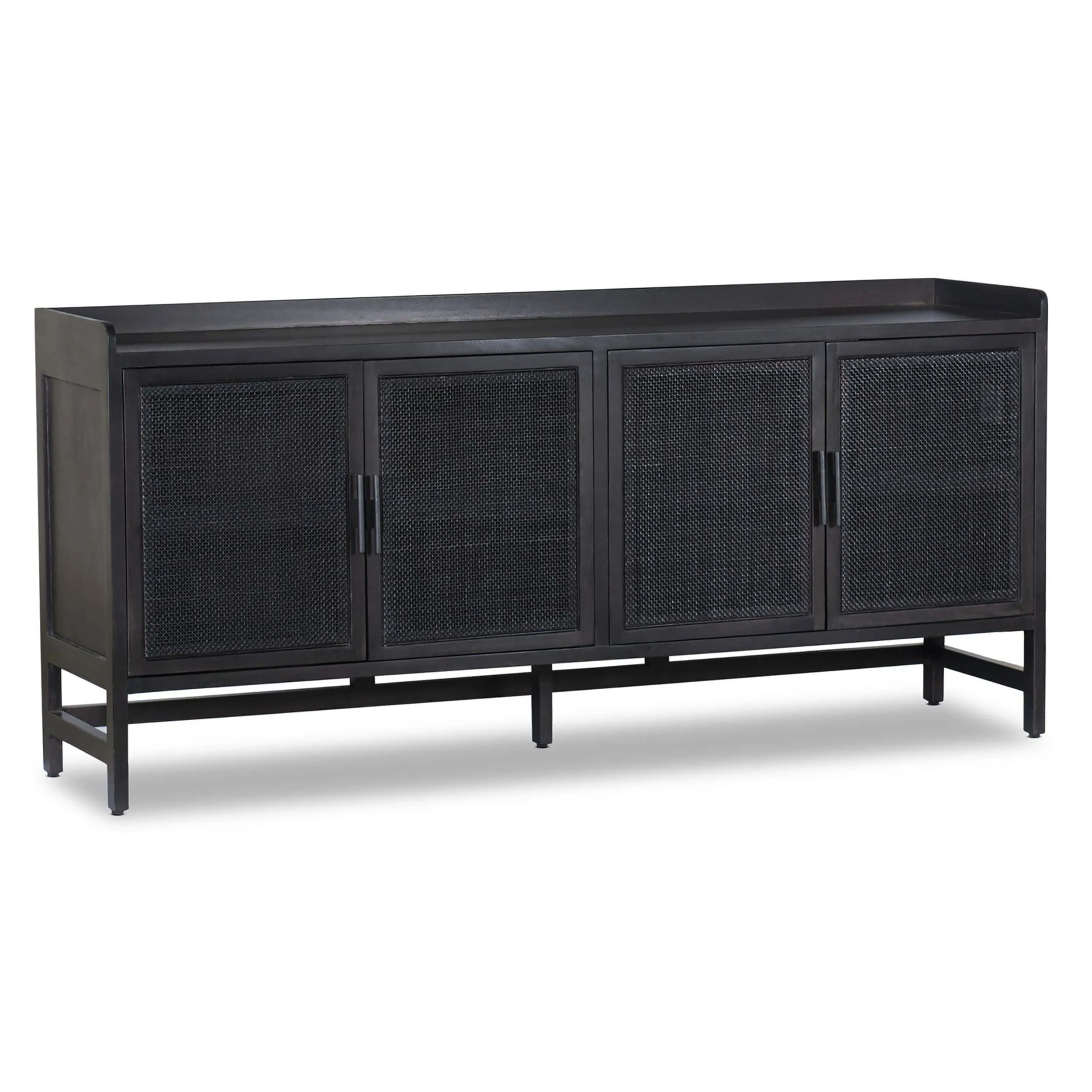 Caprice 72" Sideboard, Black Wash w/Black Cane