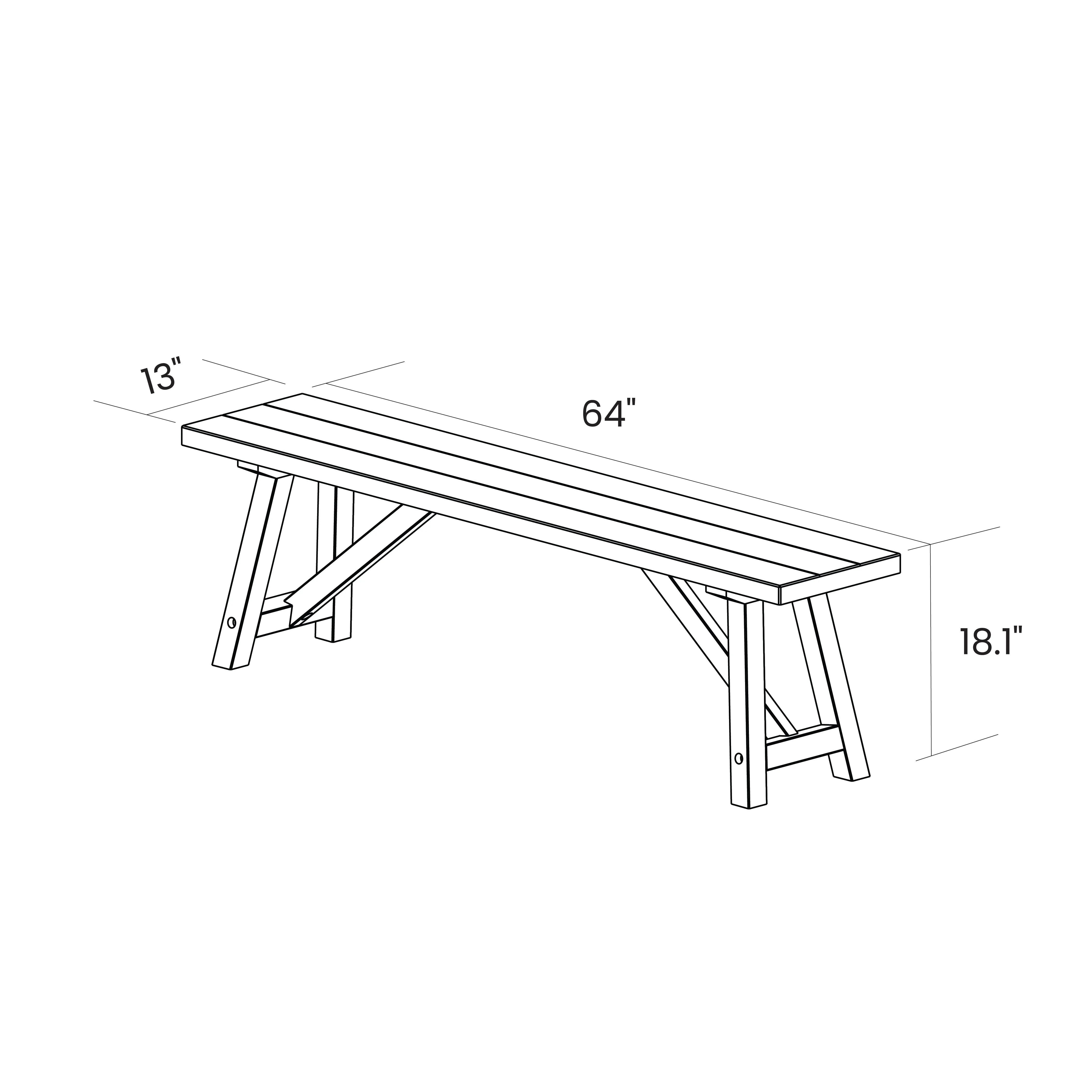 Cascais Solid Wood Bench