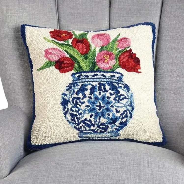 Chinoiserie Tulip Pillow