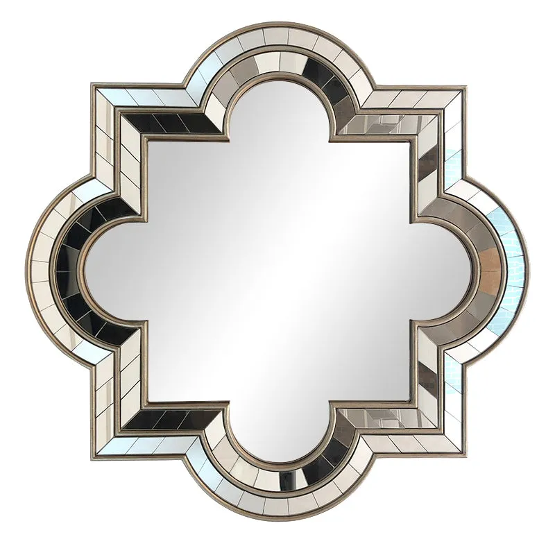 Cloverleaf Art Deco Decorative Wall Mirror