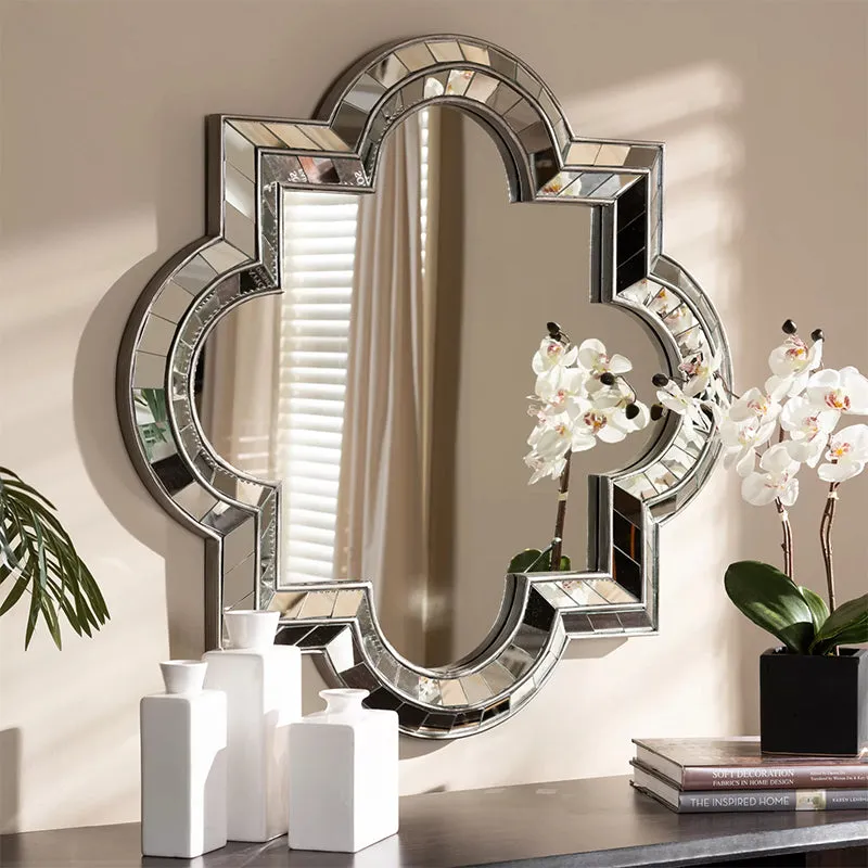 Cloverleaf Art Deco Decorative Wall Mirror