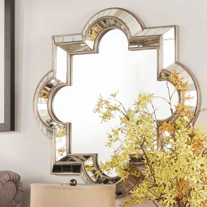 Cloverleaf Art Deco Decorative Wall Mirror