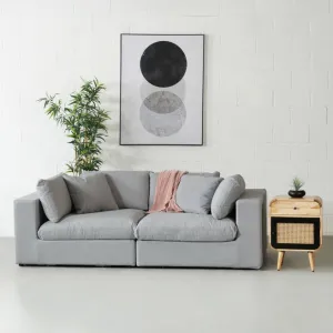 COSMIC - Grey Modular Loveseat (2 piece)