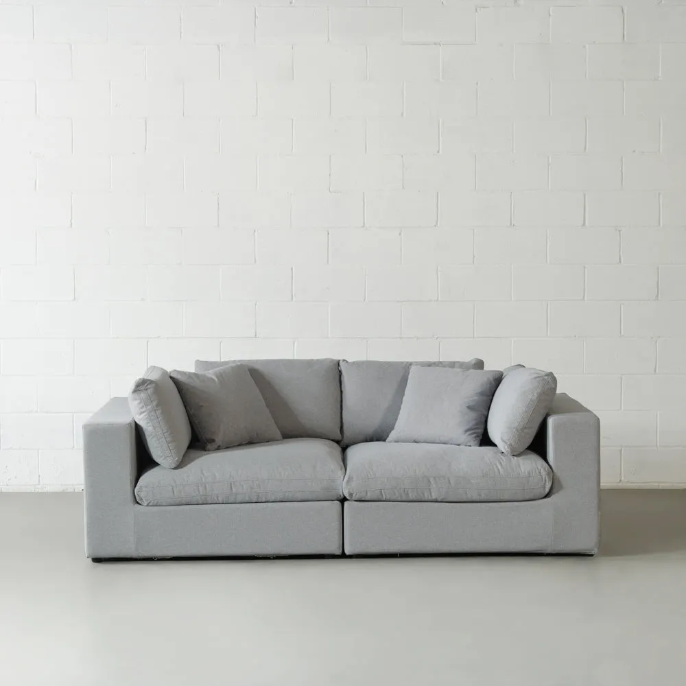 COSMIC - Grey Modular Loveseat (2 piece)