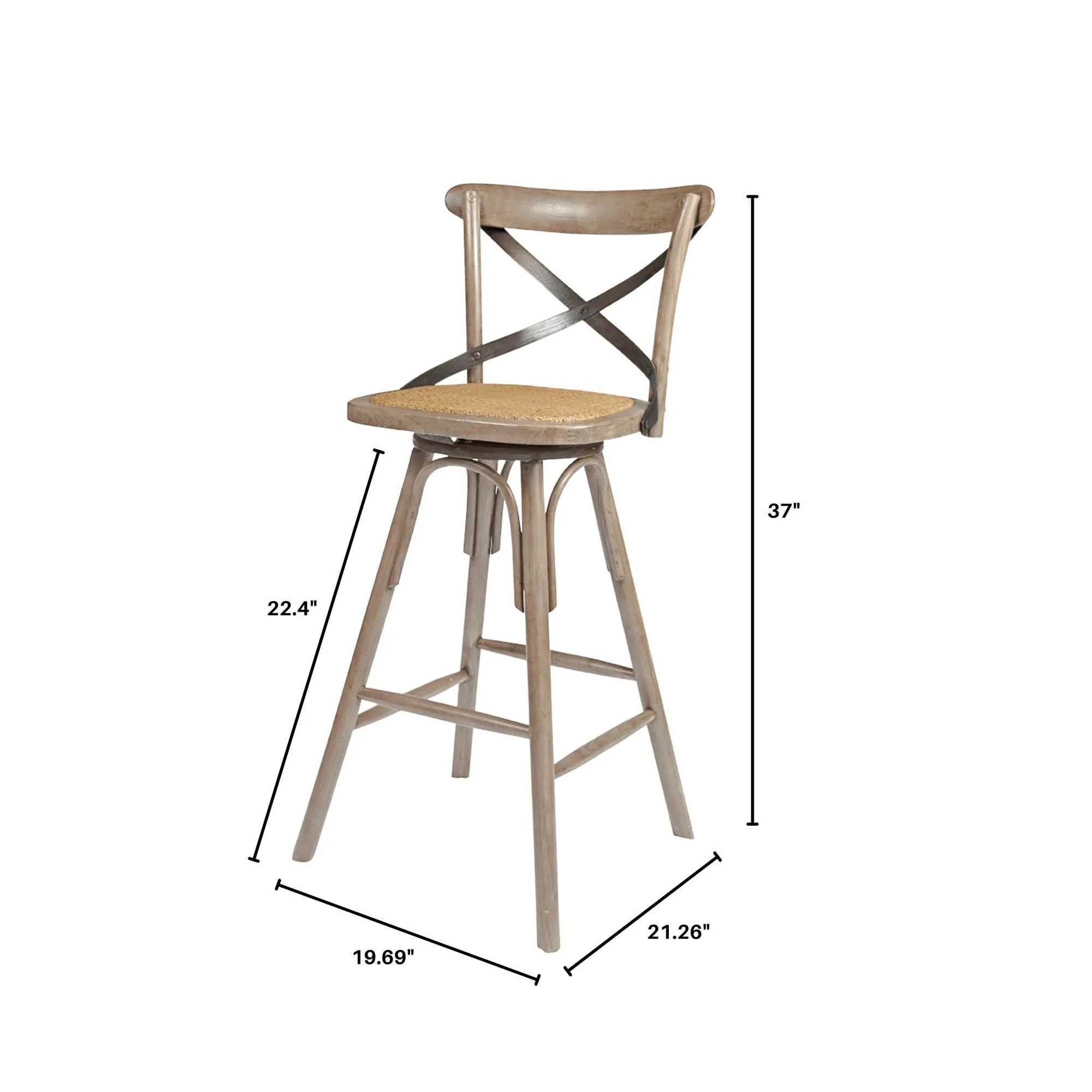 Crossback Counter Stool - Sundried