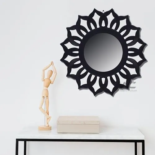 Decorative Wall Mirror Antique Black Royal Mirror Frame Wall Hanging for Living Room, Bedroom, Bathroom, and Home Dcor