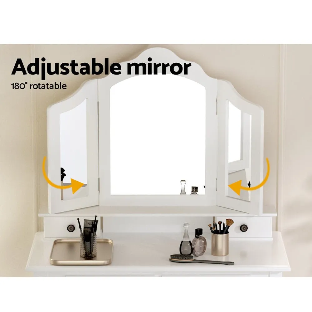 Dressing Table with Mirror - White