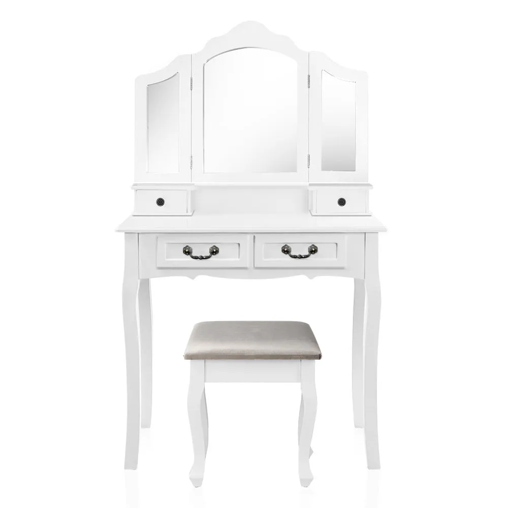 Dressing Table with Mirror - White