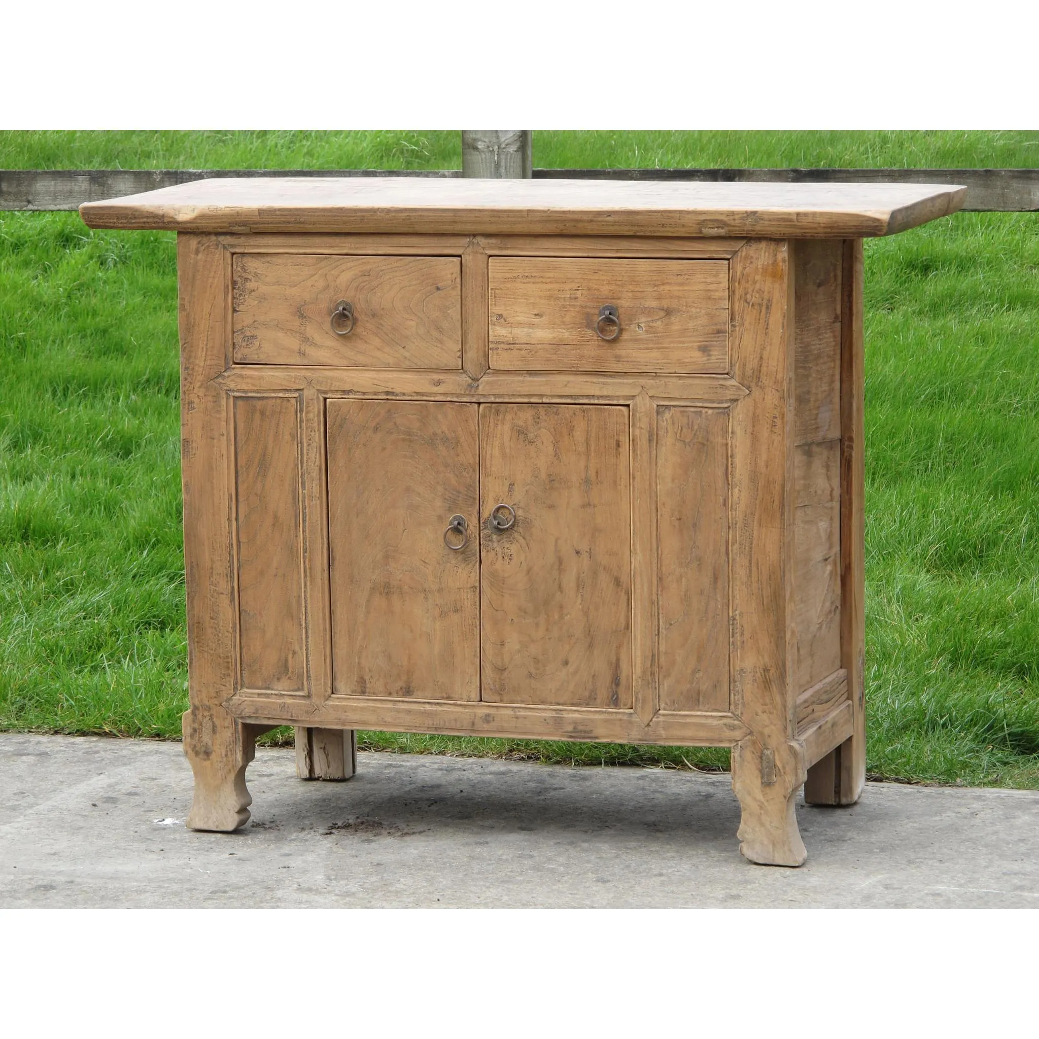 Elm 2 Drawer Sideboard From Gansu - 19thC