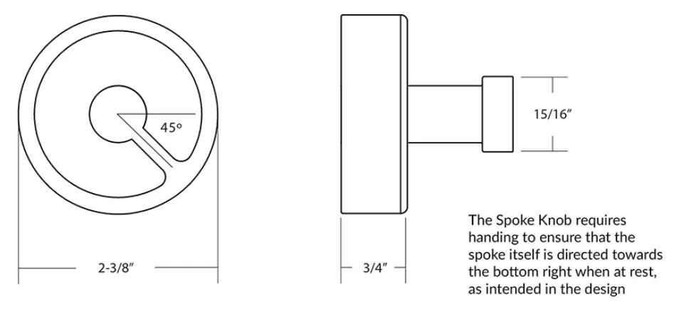 Emtek - Studio Brass - Spoke Knob - Pair Dummy