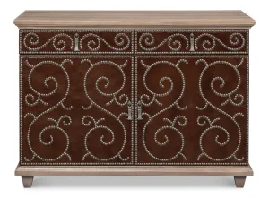 Equestrian Leather Nail Studded Door Chest