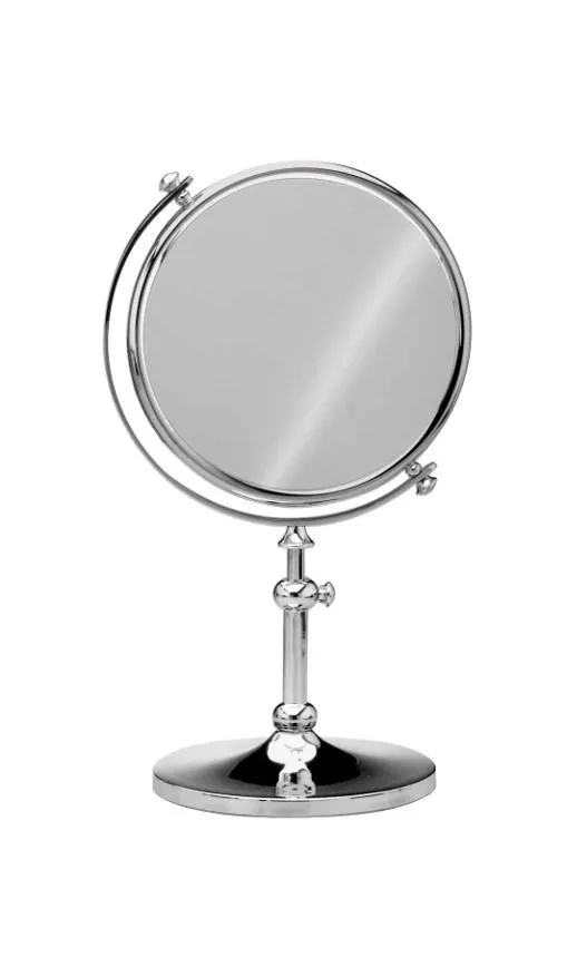 Free Standing, Extensible Round Double Face Mirror