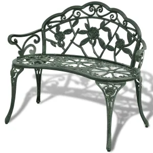 Garden Bench 100 cm Cast Aluminium Green