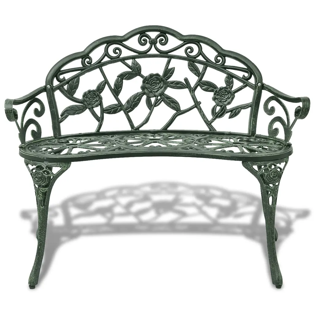 Garden Bench 100 cm Cast Aluminium Green