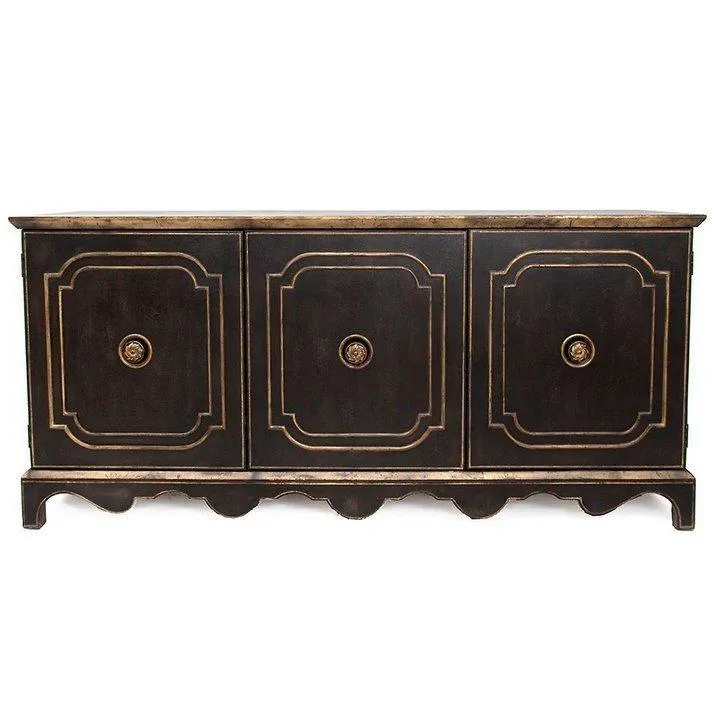 Gilded Black Scroll Apron Buffet