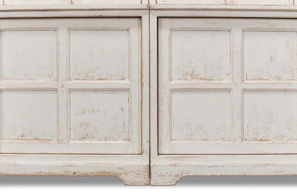 Grand Shabby Chic Glass Front Cabinet