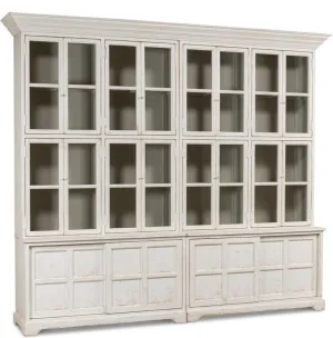 Grand Shabby Chic Glass Front Cabinet