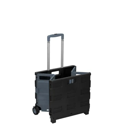 Gray Folding Rolling Utility Cart with Handle