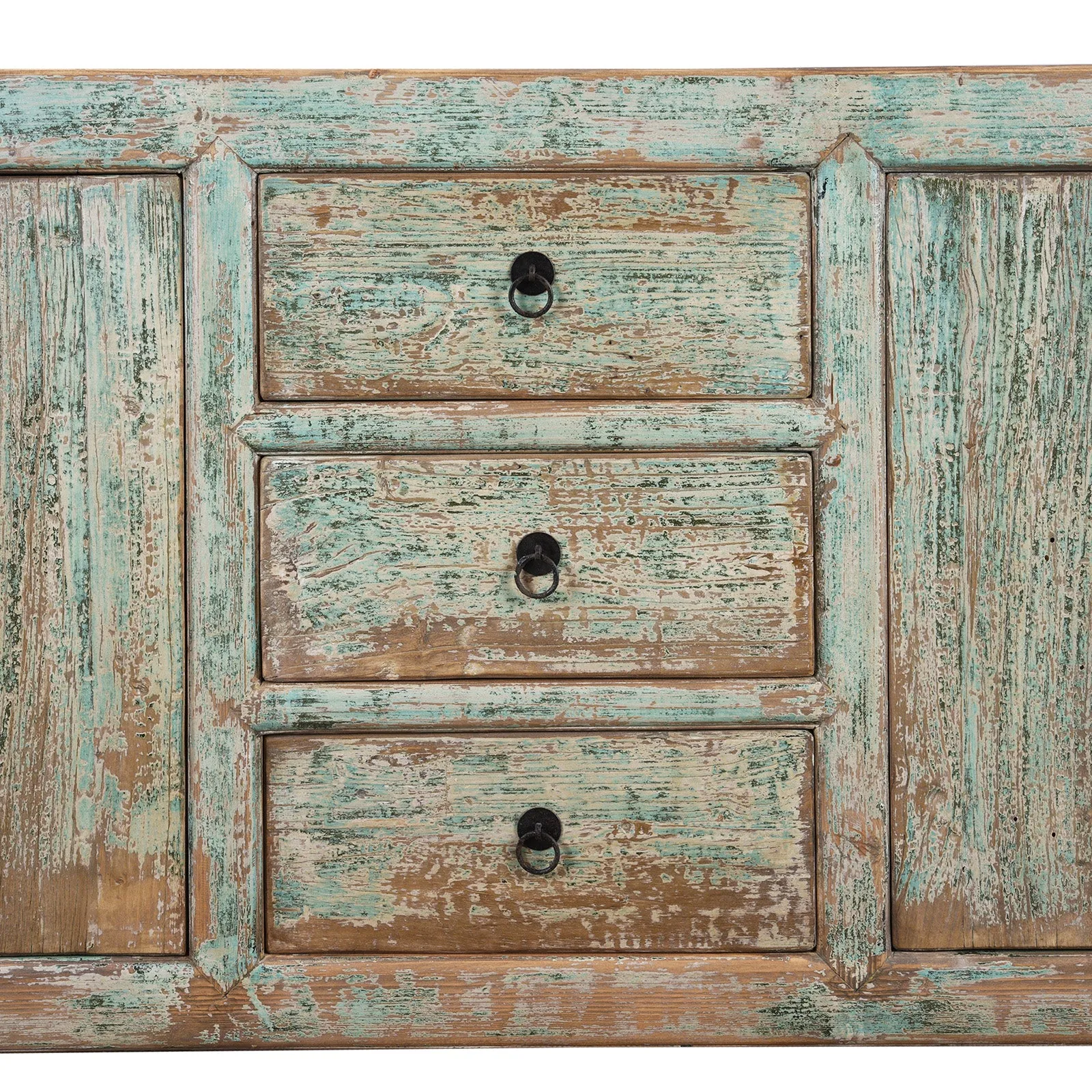 Green Painted Sideboard Made From Old Pine