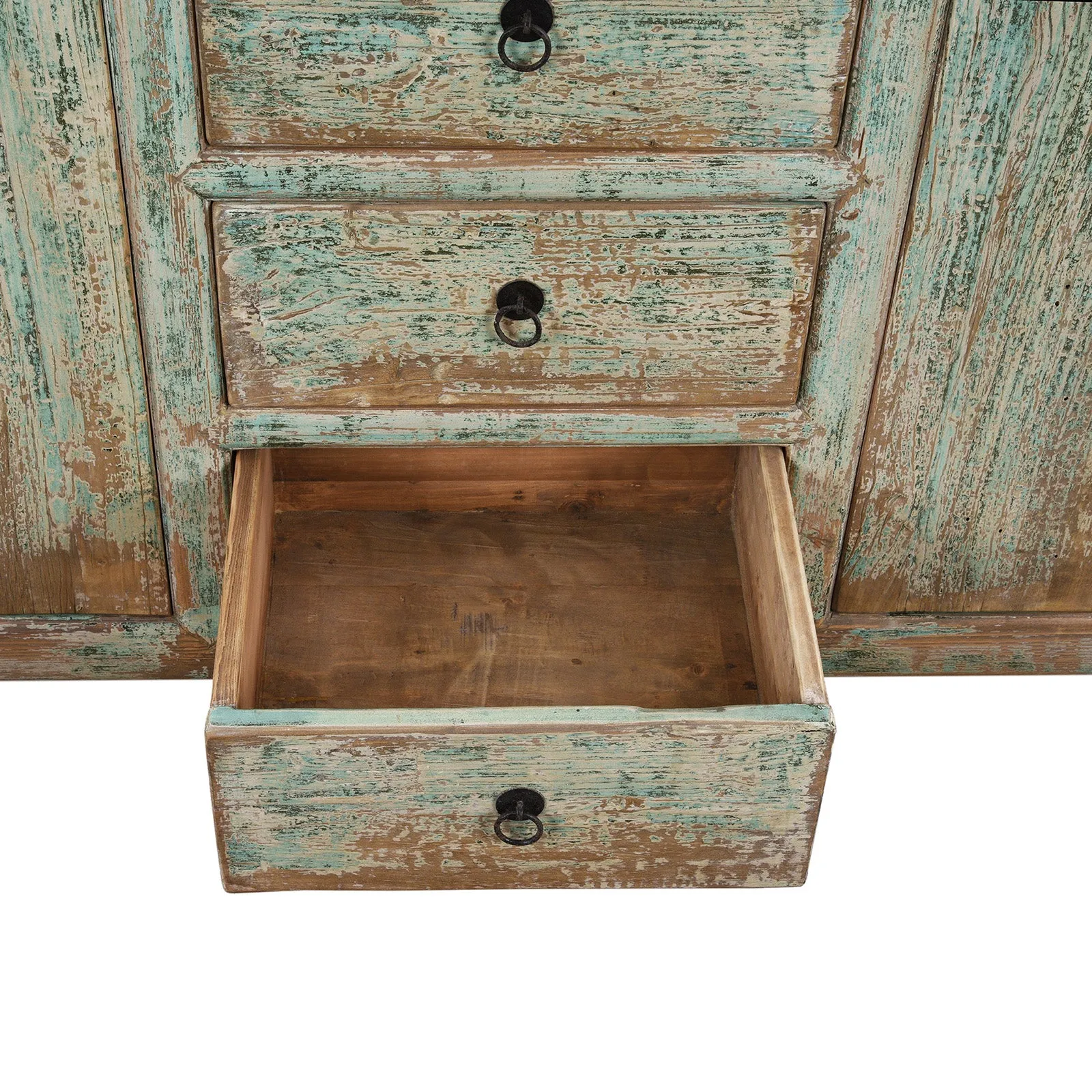 Green Painted Sideboard Made From Old Pine