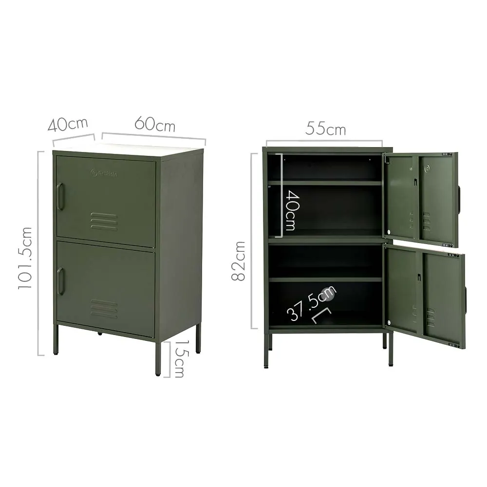 Green Steel Buffet Sideboard with Storage by ArtissIn