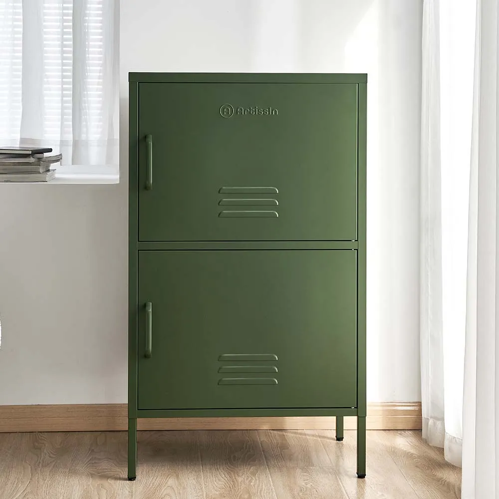 Green Steel Buffet Sideboard with Storage by ArtissIn