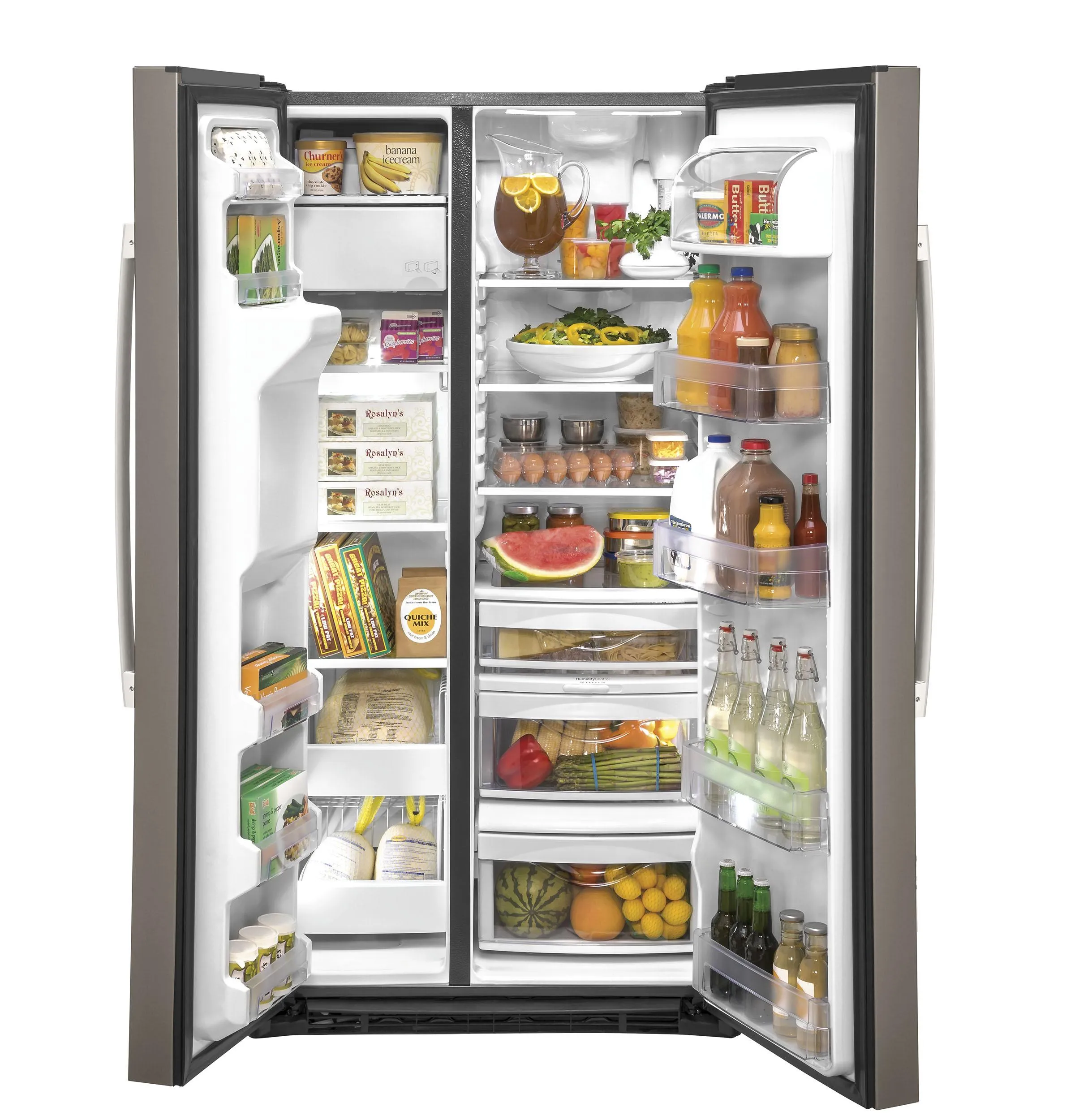 GZS22IMNES GE® 21.8 Cu. Ft. Counter-Depth Side-By-Side Refrigerator