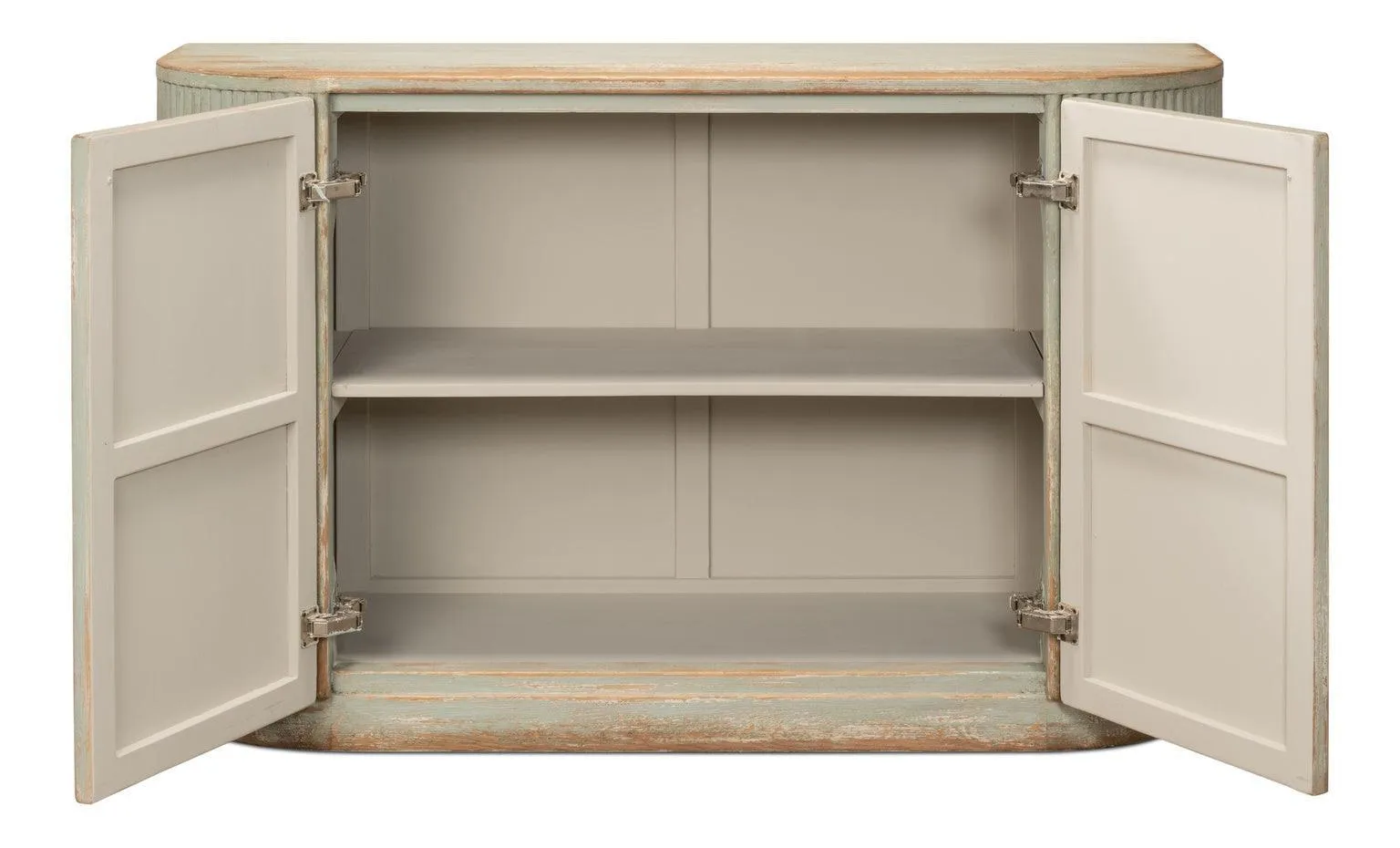 Halle Ribbed Sage Demilune Buffet