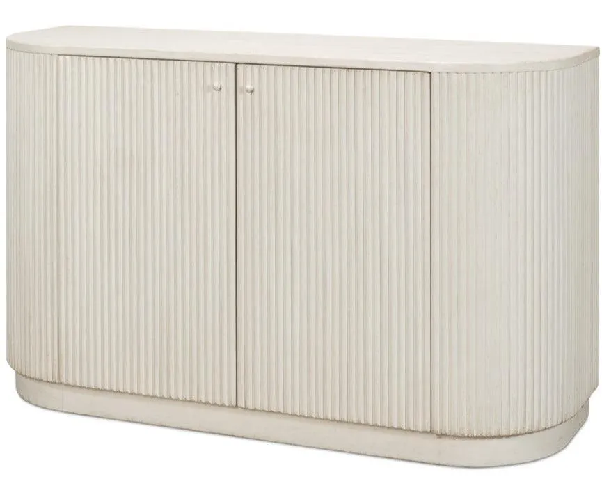 Halle Ribbed White Demilune Buffet