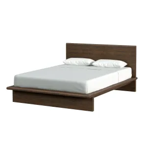 Halmstad Wood Platform Queen Bed in Brown  5770188