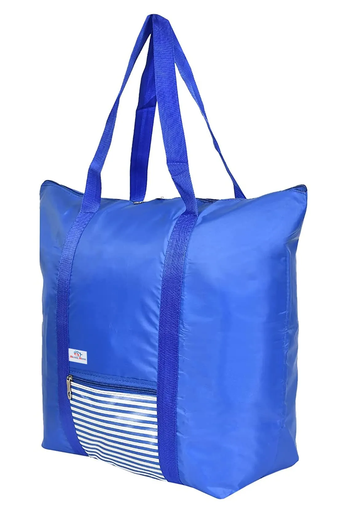 Heart Home Parachute Water Resistant Multi-Purpose Storage Bag With Strong Handle & Bag Cover (Blue)