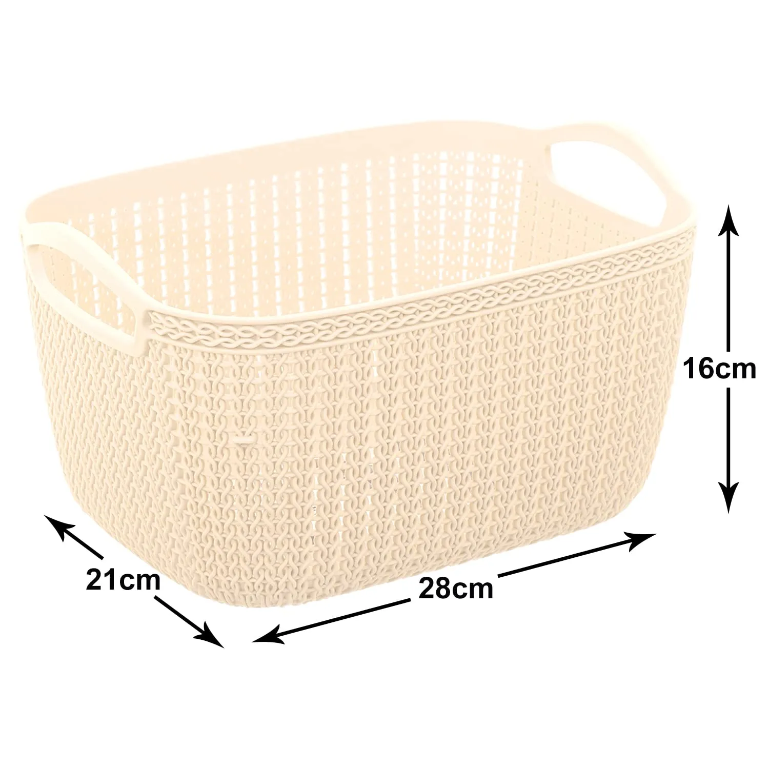 Heart Home Q-6 Designer Plastic Storage Basket For Store Fruits, Vegetables, Magazines, Cosmetics, Stationary (Beach)-50HH01658