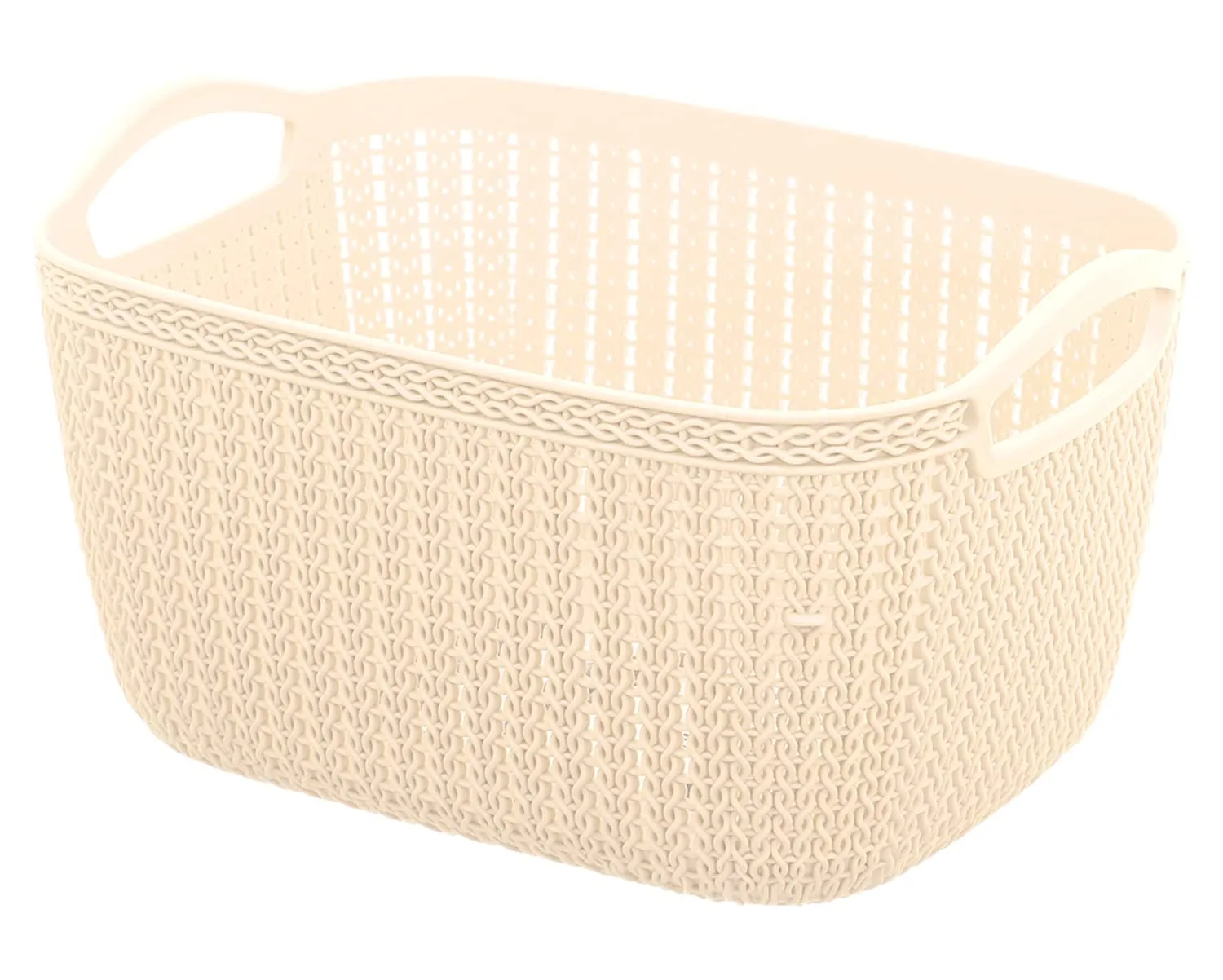 Heart Home Q-6 Designer Plastic Storage Basket For Store Fruits, Vegetables, Magazines, Cosmetics, Stationary (Beach)-50HH01658