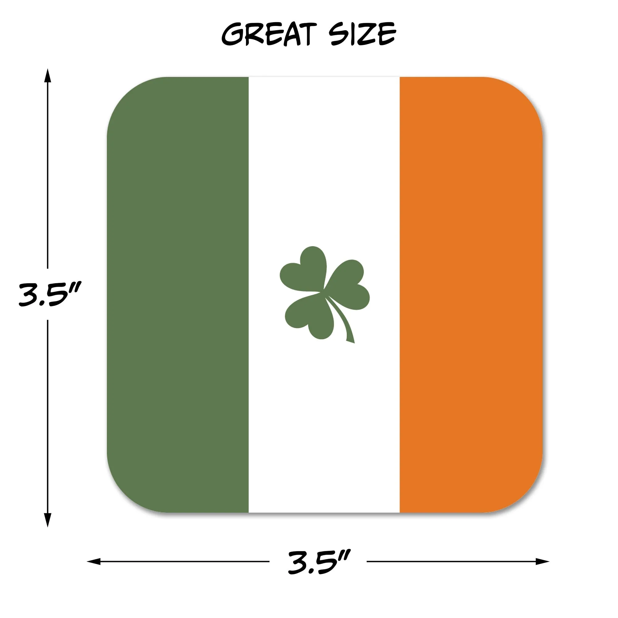 Irish Flag and Clover St. Patrick's Day Coaster Set