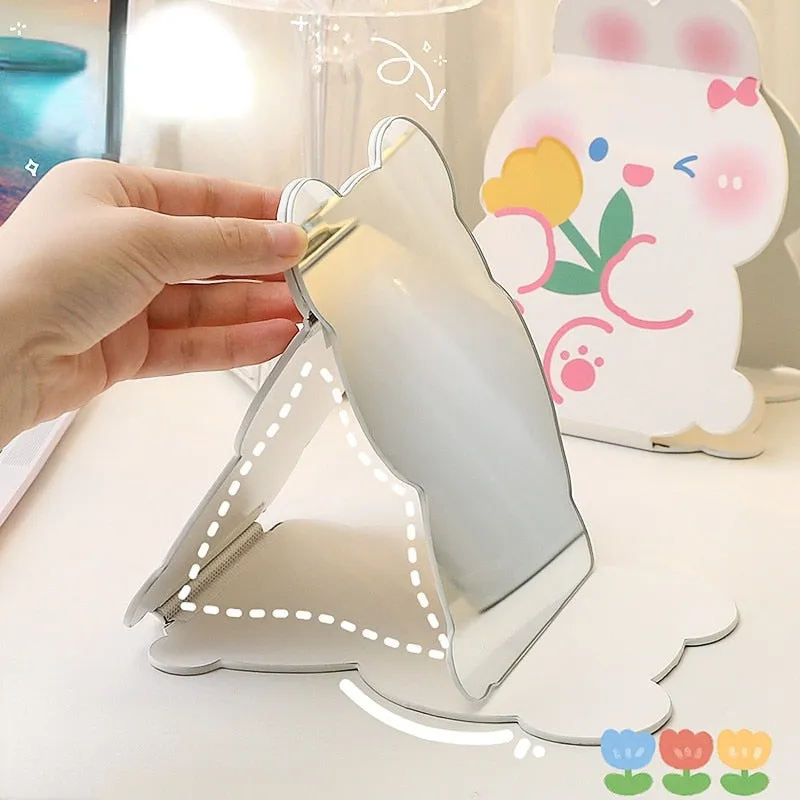 Kawaii Desktop Stand Folding Makeup Mirror