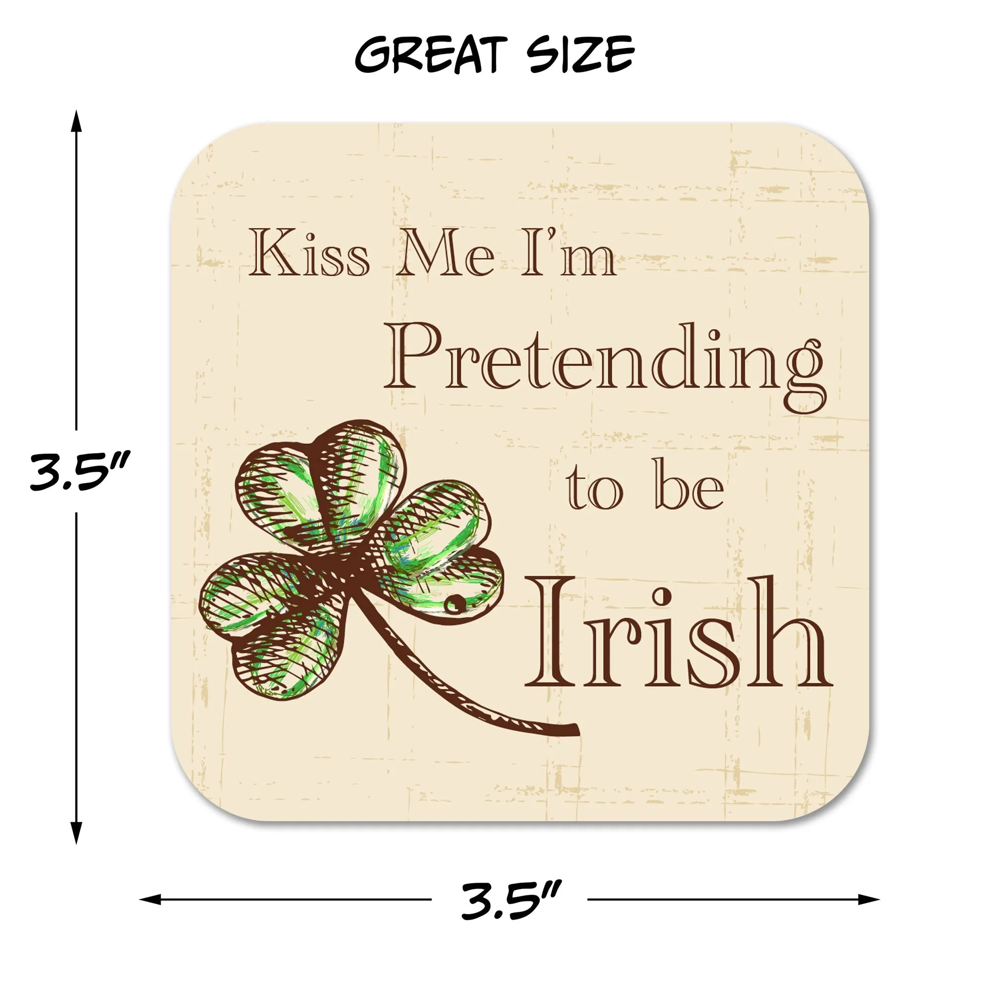 Kiss Me I'm Pretending to Be Irish St. Patty's Coaster Set