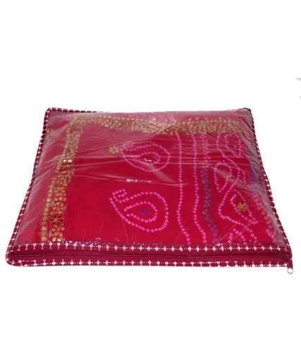 Kuber Industries 12 Pieces Rexine Saree Cover Set (Maroon)