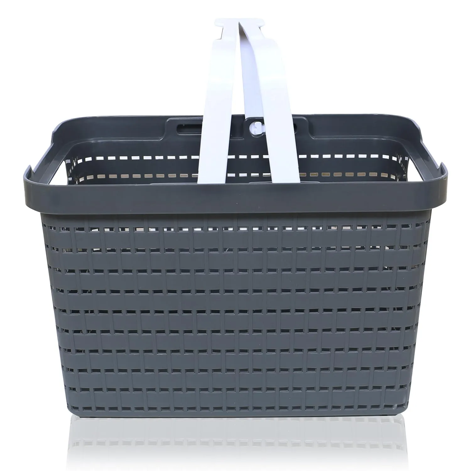 Kuber Industries Basket | Plastic Storage Basket for Fruits | Storage Basket for Picnic | Storage Basket for Kitchen | Stationery Storage Basket | FLORA-333 | Pack of 3 | Gray