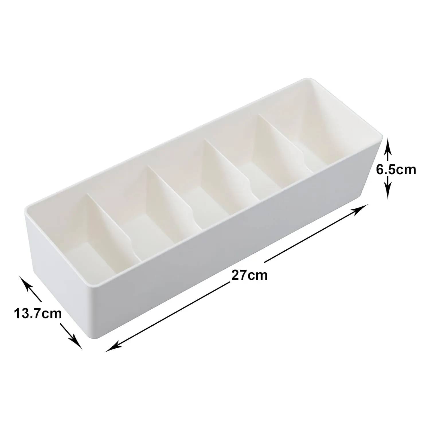 Kuber Industries Cloth Storage Box 5 GridDrawer Divider|Wardrobe Organizer For clothes-Pack of 3 (White)