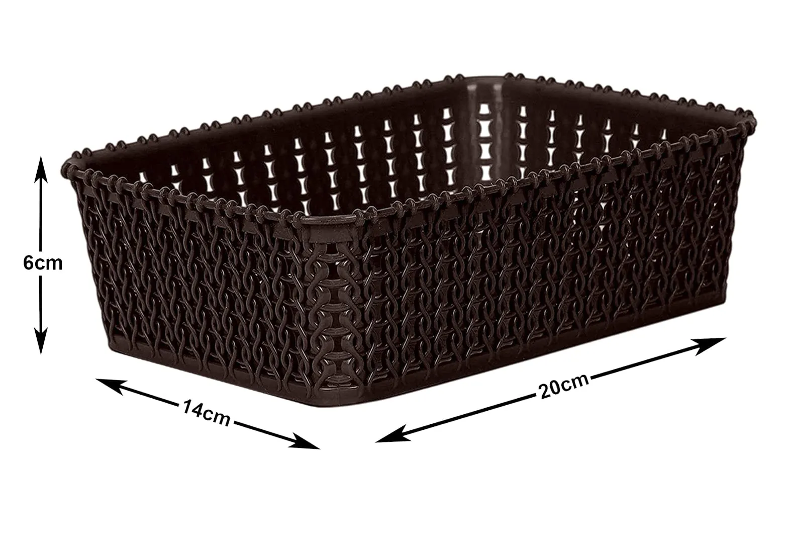 Kuber Industries Multiuses Small M 15 Plastic Tray/Basket/Organizer Without Lid- Pack of 2 (Brown) -46KKM0111, Standard