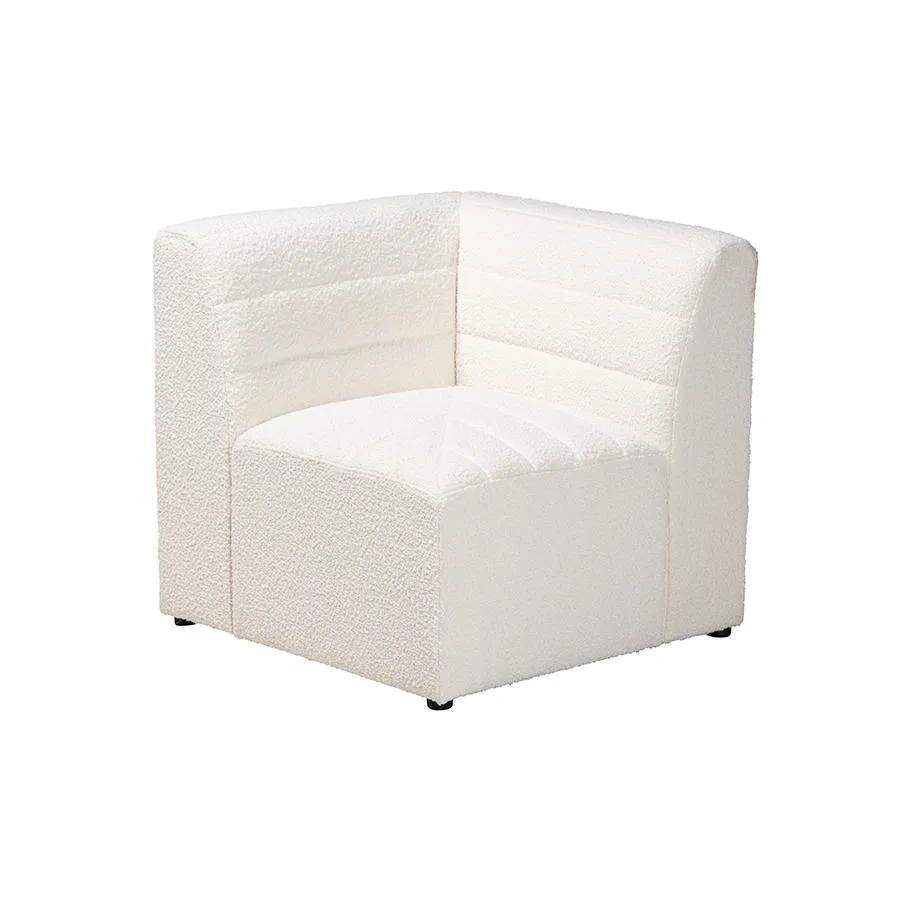 Le Maya | Modern White Boucle Fabric 4-Piece Modular Sectional Sofa