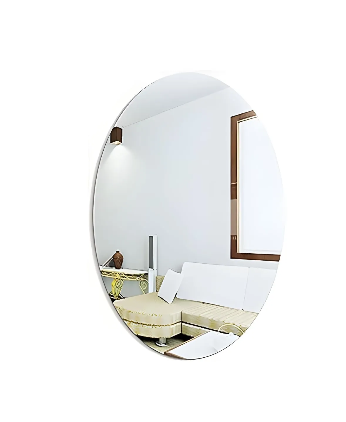 Sure! Here’s an optimized title for the product:

Unbreakable Oval Adhesive Plastic Wall Mirror Sticker - Versatile Decorative Mirror for Bedroom, Living Room, and Bathroom - Ideal for Tiles and Basins