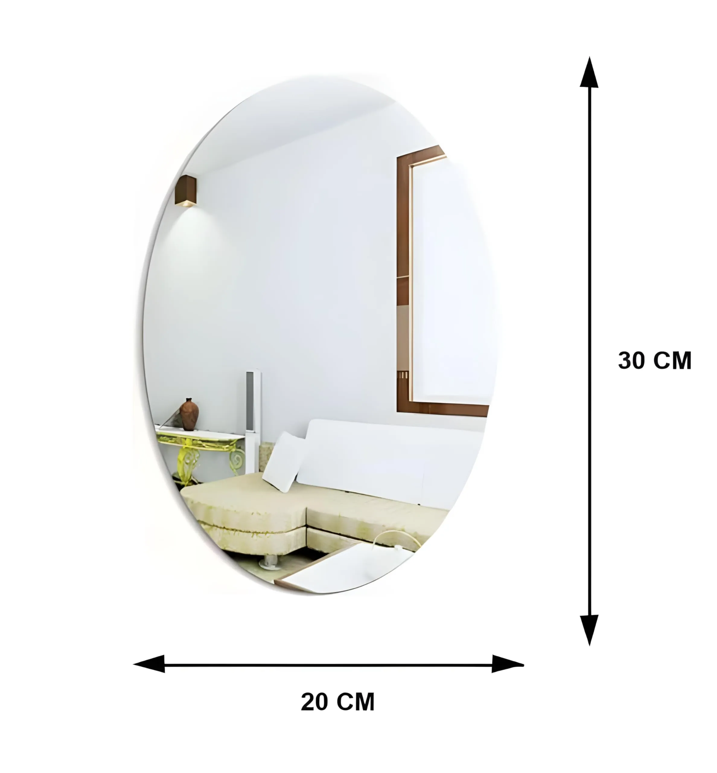 Sure! Here’s an optimized title for the product:

Unbreakable Oval Adhesive Plastic Wall Mirror Sticker - Versatile Decorative Mirror for Bedroom, Living Room, and Bathroom - Ideal for Tiles and Basins